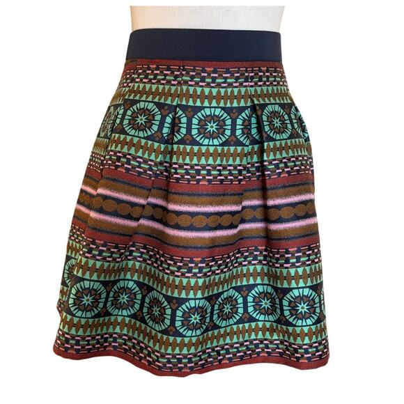 Nomad by Morgan Carper Teal Boho Fit & Flare Casual Skirt Size 6 - Picture 2 of 4